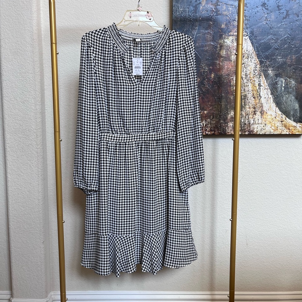 J.Crew Houndstooth Smockneck Dress sz 10